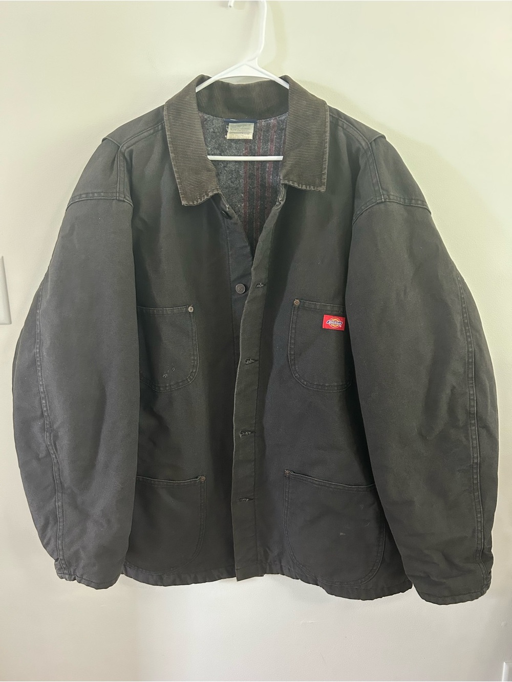 Vintage Dickies Chore Blanket Lined Canvas Duck Work Jacket Coat 2XL Corduroy